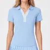 Camiseta Esportiva Feminina Roupa de Tênis Camisa Polo de Negócios com Gola Lapela de Manga Curta Golfe Secagem Rápida Respirável Top Roupa de Tênis