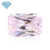 Huagang Gem Light Pink Retangular Chanfro Zircon Atacado Pequena Cor Octogonal Gem Artificial Bare Stone CZ