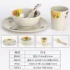 Juego de Cuatro Piezas para Mesa de Fondue Imitación Porcelana de Melamina Vajilla para Mesa de Barbacoa de Restaurante Platos para Puesto de Comida de Hotel Juego de Taza y Cuchara Comercial