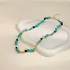 Collar de Piedra Ojo de Tigre Color Caramelo de Alta Gama con Abalorios, Estilo de Lujo Ligero Vintage, Cadena para Suéter de Piedras Preciosas Coloridas