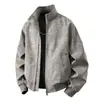 Otoño Nuevo Estilo Chaqueta de Cuero Estilo Retro Americano para Hombre Moda Tendencia Cuello Alto Cuero PU Moda para Pareja Ropa de Abrigo
