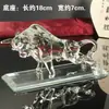 Regalo de Zodiaco de Cristal Buey: Adorno de Buey Auspicioso, Regalo Artesanal para Sala de Estar, Recibidor, Decoración de Mueble de TV, Figura de Vidrio