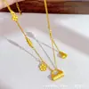 Tienda de Oro Mismo Estilo Oro Arena Floral Candado de Paz Collar para Mujer Esmalte Candado Borla Cadena para Clavícula Regalo para Novia
