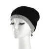 Nuevo Gorro de Punto de Cachemira Mezclada con Bloques de Color para Hombres y Mujeres, Gorro de Lana de Punto de Bloques de Color de Moda y Versátil para el Frío