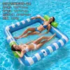 Amazon Outdoor Toma el Sol Amor Cama Flotante Inflable Ecológica Portavasos Engrosado con Almohada Doble Fila Flotante de Agua
