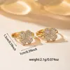 Pendientes Coreanos de Trébol de Cuatro Hojas con Circonita Microincrustada, Pendientes Simples Pequeños y Exquisitos de Lujo Ligero Dongdaemun Transfronterizos, Aros para Orejas al por Mayor