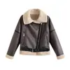 Comercio Exterior Transfronterizo Spot Ropa Europea y Americana Otoño e Invierno Estilo Nuevo Cuello Alto Cremallera Decorativa Chaqueta Corta de Motociclista