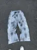 Conjunto de moletom com zíper e capuz com estampa de cruz desgastada e calça de moletom larga, conjunto de duas peças, roupa esportiva casual de rua americana