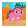 Rompecabezas Mini Pequeño de 9*9 Piezas Dinosaurio Animal Rompecabezas de Madera Juguetes Educativos para Niños de 2 Años Venta al por Mayor Sudeste Asiático Transfronterizo