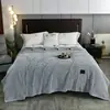 Manta de aire acondicionado con tejido de gofre, manta para siesta en la oficina, manta decorativa para sofá, manta de avión con tejido de piña, venta al por mayor y envío transfronterizo