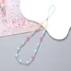 Corrente para celular com contas novo doce desenho animado laço capa de celular pingente de cordão pingente corda portátil anti-queda atacado