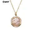 Wt-Jn364 Collar con Colgante de Concha Blanca Natural Grabada con Patrón Especial de Paloma de la Paz Religiosa Estilo Ins Personalizado