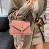 Textura de alta qualidade Moda Tecido Padrão Portátil Pequena Bolsa Quadrada Feminina 2025 Primavera Nova Chegada Estilo Ocidental Bolsa de Ombro All-match Bolsa Crossbody