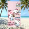 Toalha de Praia de Microfibra Estampada com Desenho da Hello Kitty, Absorvente e de Secagem Rápida, Toalha de Banho Hello Kitty para Crianças