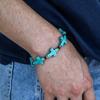 Pulseira de Dedo Tecida Ajustável Estilo Étnico Moda Estrela do Mar Turquesa Pérola Contas de Arroz para Uso Feminino Férias na Praia