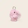 Lujo Ligero Piel de Conejo Rex Lindo Colgante de Conejito Floral Peluche Encanto para Bolso de Moda Femenina Llavero Juguete de Piel Venta al por Mayor