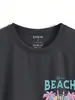 Transfronterizo 180g [Código Europeo Transfronterizo] Camiseta Casual de Manga Corta para Hombre Árbol de Coco Marino Verano