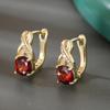 Pendientes de lujo de estilo europeo y americano con incrustaciones de cobre y circonita con hebilla cuadrada geométrica, tendencia retro, elegantes, de color, fabricantes al por mayor