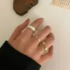 Anel Estrela e Lua Transfronteiriço Folha de Amor Geometria Conjunto de 10 Anéis Criativos Retrô Articulados Femininos