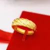 Anel de casal popular de moda em areia a vácuo dourada Anel aberto com banho de ouro fosco brilhante de chuva de meteoros estrelado