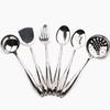 Jieyang Utensilios de Cocina de Acero Inoxidable Juego de 7 Piezas Zhuang Cuchara de 5 cm Espátula Cuchara para Sopa Colador Espátula Hueca de Doble Línea Almacenamiento
