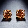 Pendientes de Cristal de Zirconia Blanca Redonda con Garras Cuatro, Explosiones Blancas K Blancas de Shein Transfronterizos para Mujer, 8 mm, Joyería de Oreja Simple de Moda Versátil