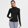 Tamanho Europeu e Americano Plus Amazon Lulu Zíper Roupa Esportiva Fitness Jaqueta de Yoga Outono e Inverno Top Slim de Manga Longa