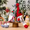 Decoraciones navideñas transfronterizas estilo nórdico, adornos de muñeco sin rostro de Rudolph, figura de Papá Noel tejida con pompón navideño