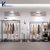 Estante de Exhibición para Tienda de Ropa Negro Estante de Almacenamiento Barra para Colgar Ropa Tienda de Ropa para Hombres y Mujeres Estante de Exhibición Simple de Estante Estante de Ropa de Pie