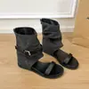 Sandalias de cuña de punta abierta de moda para mujer, Novedad Verano 2026 Estilo Nicho Retro Francés con Hebilla de Cinturón, Botines Delgados y Versátiles