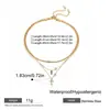 Collar Cruz de Zirconia de Acero Inoxidable Transfronterizo Europeo y Americano Más Vendido Multicapa para Mujer Joyería de Lujo Ligero Nicho de Gama Alta