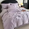 Juego de Cuatro Piezas de Algodón Puro Cepillado Estilo Lujo de Gama Alta, Funda de Edredón Bordada de Alta Calidad, Sábana Bajera, Juego de Ropa de Cama 1.8m