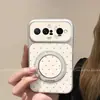 Adecuado para funda de teléfono Huawei puraxview con soporte caricatura cobertura completa lente nuevo onda recta ancha punto conejo