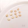 Bolsita de Oro de 14K Color Melocotón Corazón Tallado Letra Colgante Cabeza de Reina Etiquetado DIY Primeras Joyas Pendientes Colgante