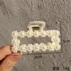 Pinza para el pelo de perlas para mujer, parte trasera de la cabeza, Corea del Sur, temperamento elegante, pinza de tiburón, adorno para la cabeza para mujer, pasador de placa rojo de internet, lindo