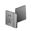 Interruptor de Vidrio Templado Ultrafino para Hogar Tipo 86 de Pared Control Sencillo Doble Gris Panel de Enchufe de Cinco Orificios de Un Polo