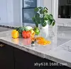 Tabla de cortar acrílica para cocina, tabla de cortar transparente antideslizante de acrílico con borde, adecuada para protección de encimera, Restaurante Familiar