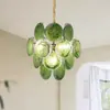 Candelabro de cristal colorido hecho a mano, artístico, romántico, retro francés para dormitorio, candelabro de lujo ligero americano para dormitorio, comedor y estudio