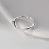 Anillo de Plata de Ley S925 Nalan Línea de Ola Irregular Exquisito Simple Estilo Ins Sentido del Diseño Anillo para el Dedo R03784
