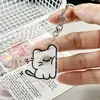 Llavero de pareja de gatitos lindos colgante de dibujos animados pequeño regalo para amigos decoración de mochila accesorio acrílico