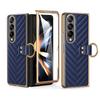 Adecuado para Samsung Z Fold8/7 Funda de Teléfono 6/5 Cuero Liso Galvanizado Patrón V Anillo Funda Película 4/3 Cubierta Protectora Anticaídas