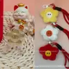 Colgante Flor de Dinero Girasol Oro Puro 999 Serie Flor de Peluche Cordón Promoción de Transmisión en Vivo de Tiktok