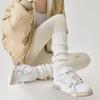 Cubiertas de calcetín gris claro para mujer, calcetines holgados para otoño e invierno, lana combinada con botas de nieve, calentadores de piernas Jk, calcetines para pantorrilla para modificar la forma de la pierna