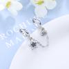 Pendientes de Aro de Una Pieza con Doble Orificio para la Oreja Estilo Japonés y Coreano Distintivos Pendientes de Gota de Estrella de Cinco Puntas con Pegamento Pendientes Sencillos de Diamantes de Zirconio Aro para la Oreja de Mujer