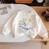Sudadera Guofeng para Niñas Nueva Primavera y Otoño Casual Versátil Superior Infantil Linda Sudadera con Capucha Ciervo Antiguo Ropa Infantil Moderna