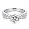 Anillo de Plata Esterlina S925 de Venta Caliente de Nuevo Producto Transfronterizo Plata Esterlina Anillo de Moda para Damas Zircón de Seis Garras Joyería de Plata Europea y Americana