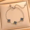 Pulsera Colgante de Acero Inoxidable para Comercio Exterior Transfronterizo, No se Desvanece, Lujo Ligero, Sensación de Alta Gama, Pulsera de Acero de Titanio Apilable, Joyería para Mujer