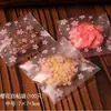 Bolsa Gruesa para Galletas Flor de Cerezo Escarchada Bolsa para Pasteles de Luna Bolsa para Empaquetar Snacks Dulces Bolsa para Empaque de Regalo Autoadhesiva 100 Piezas