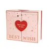 Caja de Regalo Creativa de Alta Gama con Estampado Dorado de Doble Puerta para el Día del Maestro y San Valentín, Caja de Empaque de Doble Puerta con Forma de Corazón Rosa para Niñas