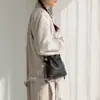 Bolsa de Nube con Cordón de Cuero Genuino Estilo Coreano para Mujer, Nueva Bolsa de la Suerte Versátil, Bolsa para Teléfono Móvil, Bolso Cruzado Casual y Sencillo para el Trabajo